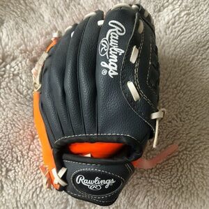 Rawlings Black and Orange Left Hand Baseball Mitt